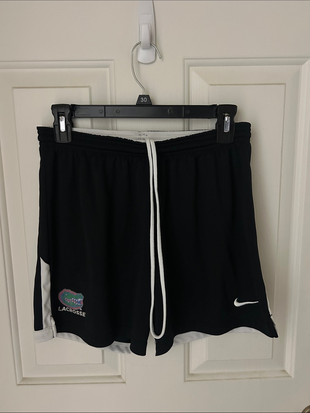 Nike Black Shorts with White Trim and Drawstring